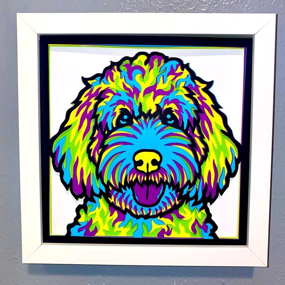 3D Labradoodle Multicolor Shadowbox - Picture 7 of 9